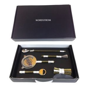 SOLD Nordstrom Hammered Gold 5pc. Bar Tool Set